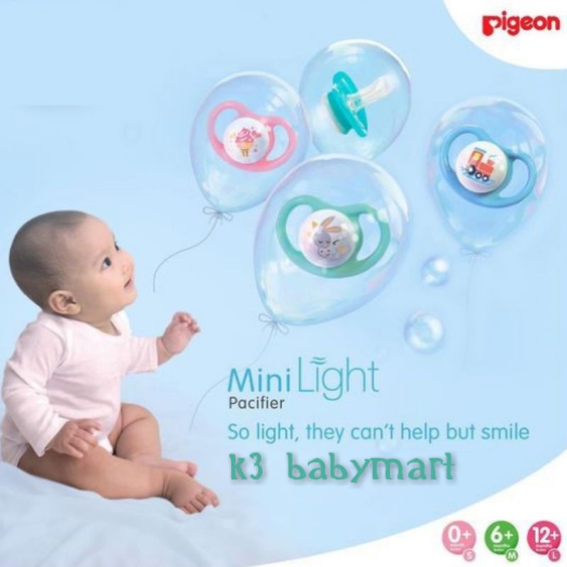 Pacifier Pigeon Minilight size S M L empeng bayi baru lahir kompeng mini light soother dot bayi newborn