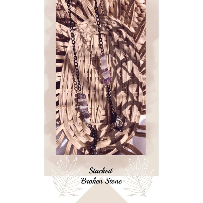 2in1 Strap Masker Rantai / Strap Kacamata Fashion Accessories / Kalung Rantai Masker Batu pecah