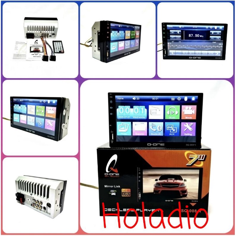 HEADUNIT DOUBLE DIN DEKLESS MP5 PLAYER 7 INCH Q-ONE SQ-008N