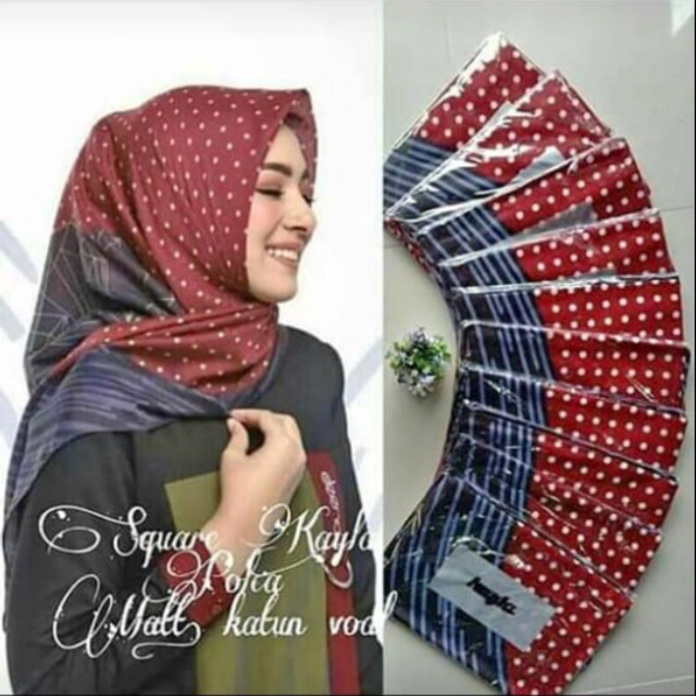 HIJAB VOAL MOTIF SEGIEMPAT DEENAY KW BY KAYLA