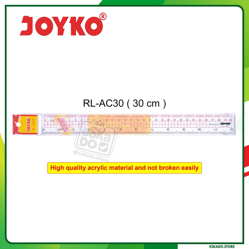 Joyko Acrylic Ruler Penggaris Akrilik 30 cm RL-AC30