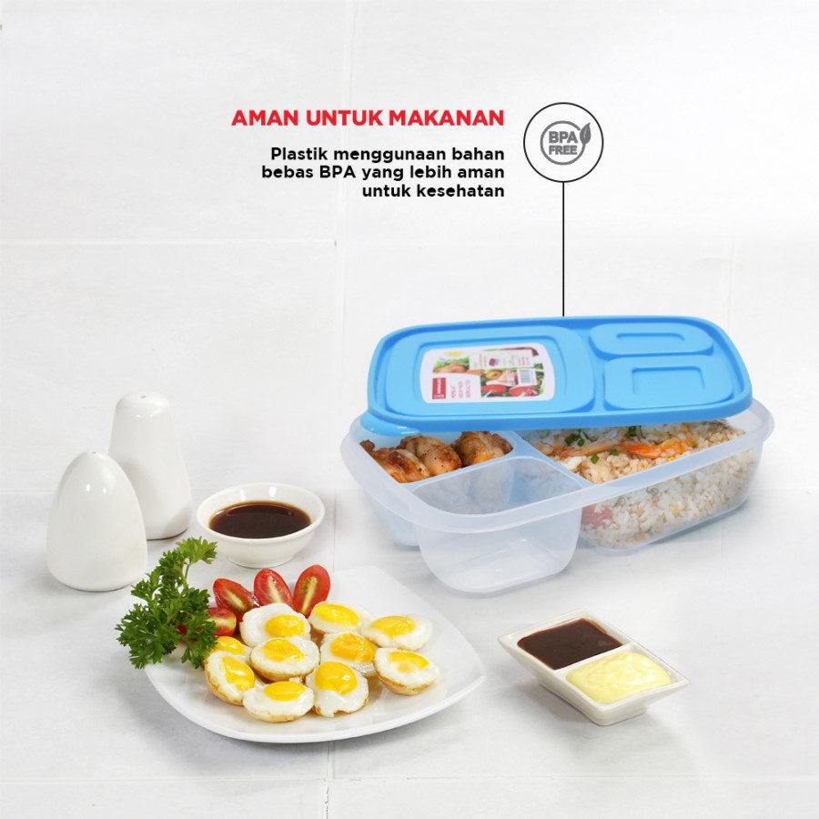 MASPION Kotak Makan Lunch Box B LS 001 - Kotak Makan Persegi - Lunch Box Square