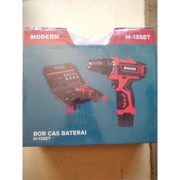 MODERN Bor Ces Baterai M-13 Set Cordless Drill Bor Tangan 12 Volt MODERN