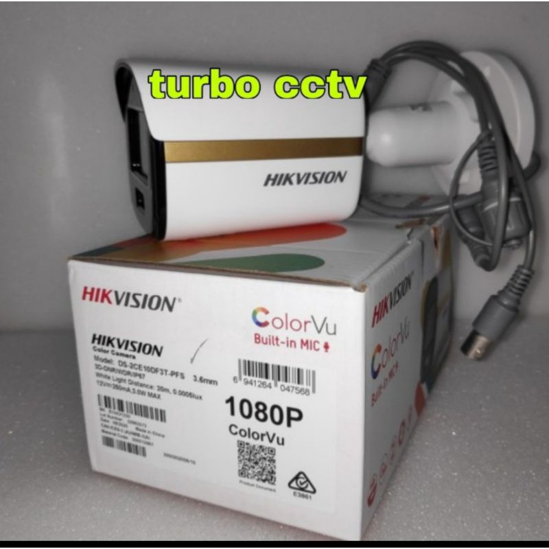 KAMERA CCTV HIKVISION DS-2CE10DF3-PFS 2MP COLORVU AUDIO OUTDOOR HD 1080P