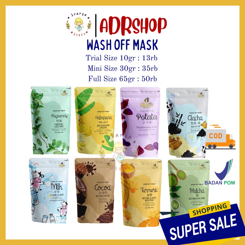 [DIST RESMI] [ADRSHOP] Masker Organik Wash Off by @adrshop_bandung ADRSHOP SK | mugwort saffron