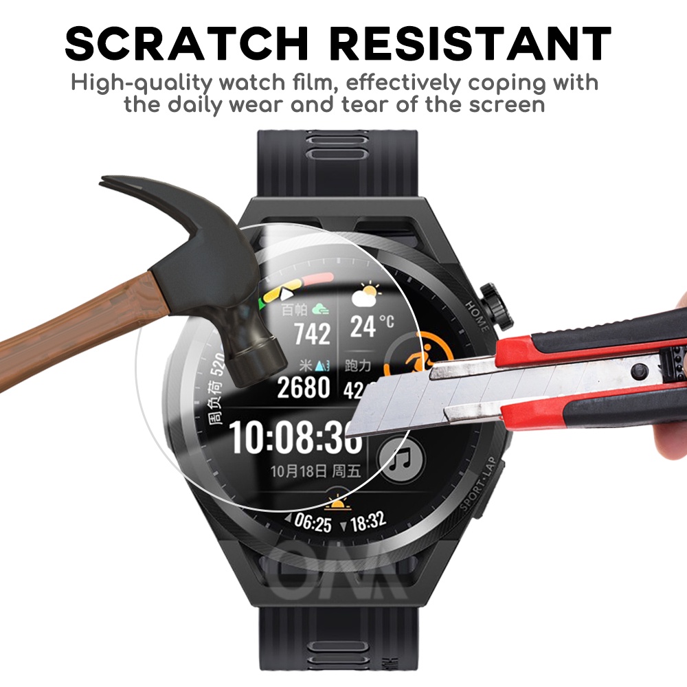 Pelindung Layar Tempered Glass HD Transparan Anti Pecah / Debu / Sidik Jari Untuk Huawei Watch GT 3 Pro