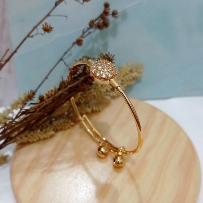 gelang bangle anak / gelang xuping lapis emas uk fleksibel kecil besar