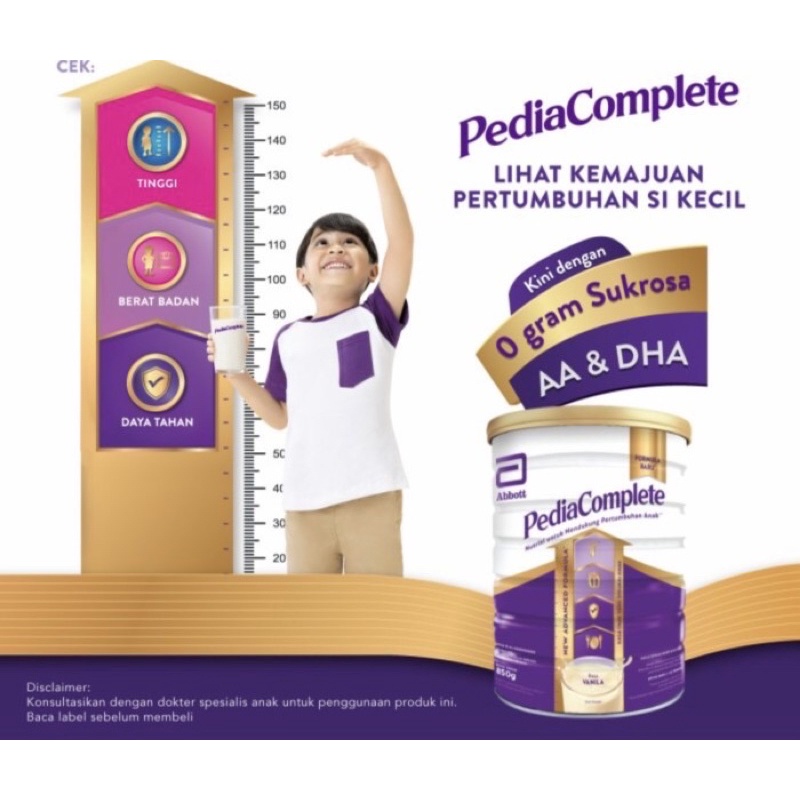 Pediasure complete vanilla 850 gram ( susu nutrisi lengkap pertumbuhan anak )