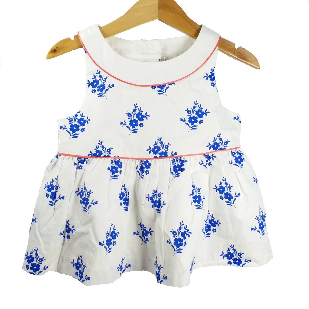 Janie and Jack Baby Dress - Blue Floral 2T