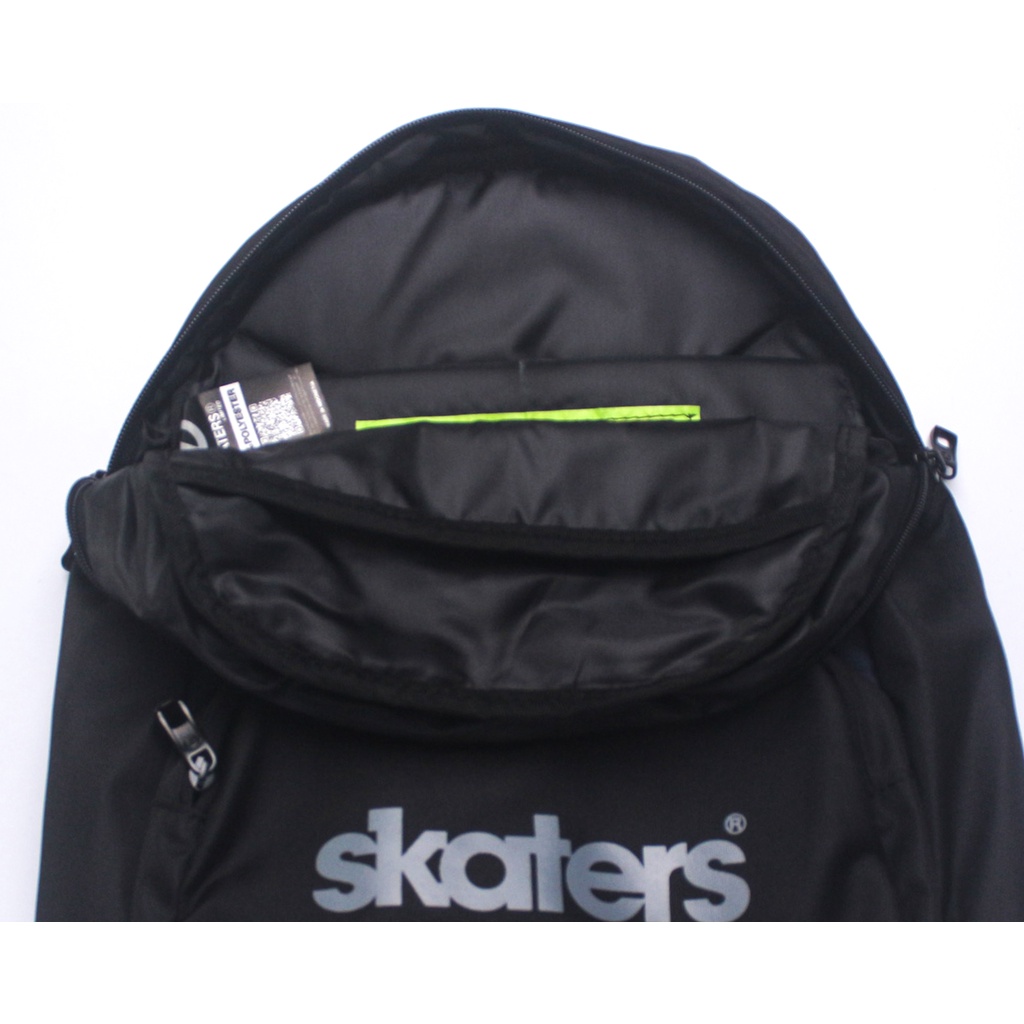 TAS RANSEL LAPTOP SKATERS VG033 HITAM-HIJAU OLIVE