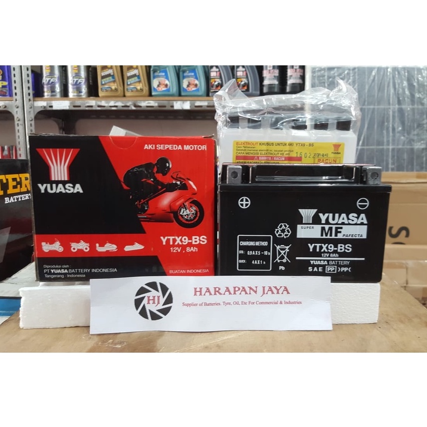 AKI MOTOR YUASA YTX9-BS (8AH) KERING