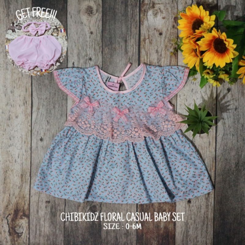 CHIBIKIDZ FLORAL CASUAL BABY SET