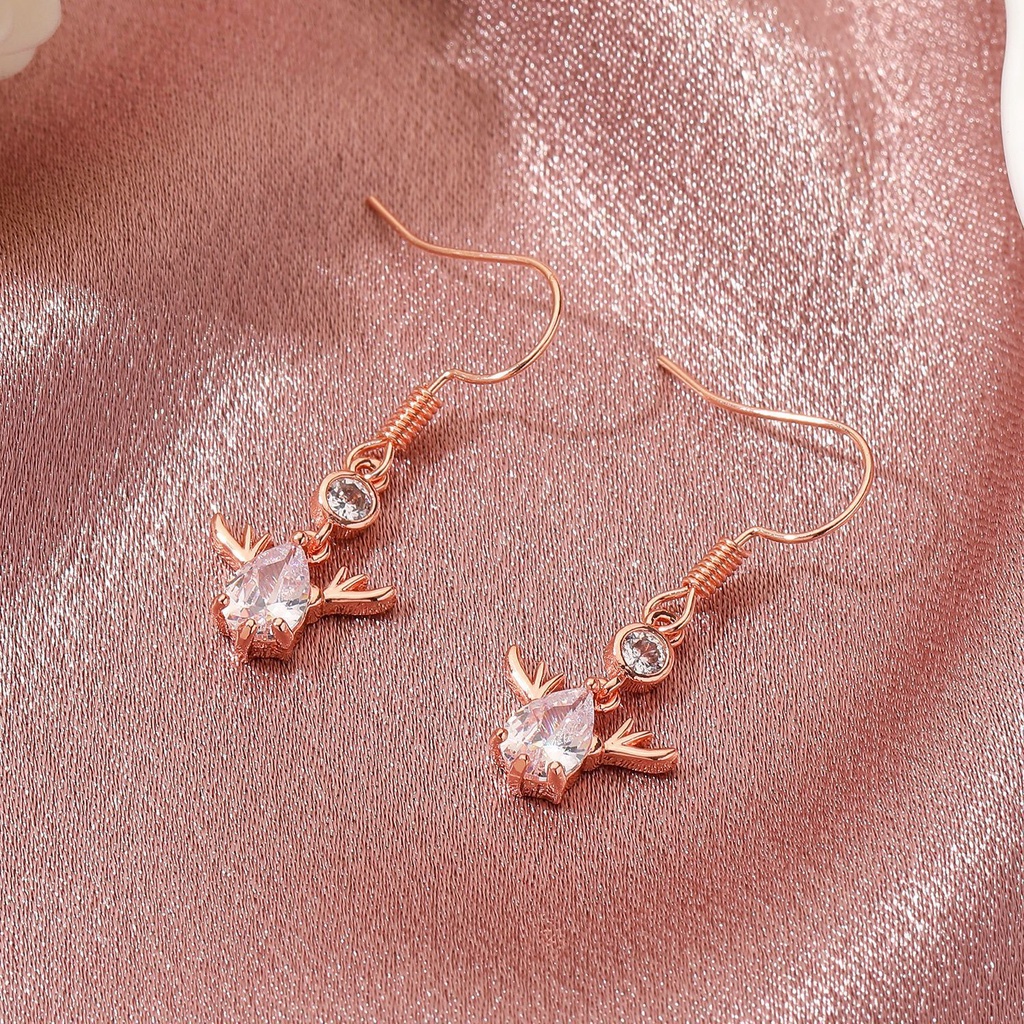 Christmas earrings sweet and cute crystal deer earrings Yilu has you a small fresh and creative holiday gift