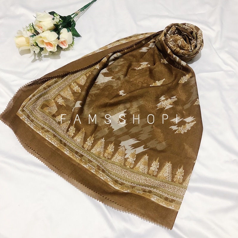 jilbab segi empat motif