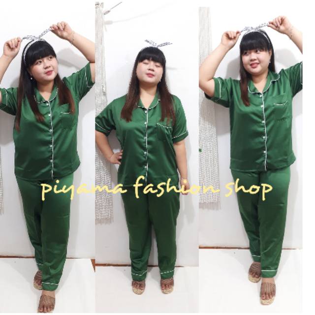 Piyama satin bigsize / piyama cp satin green / piyama jumbo