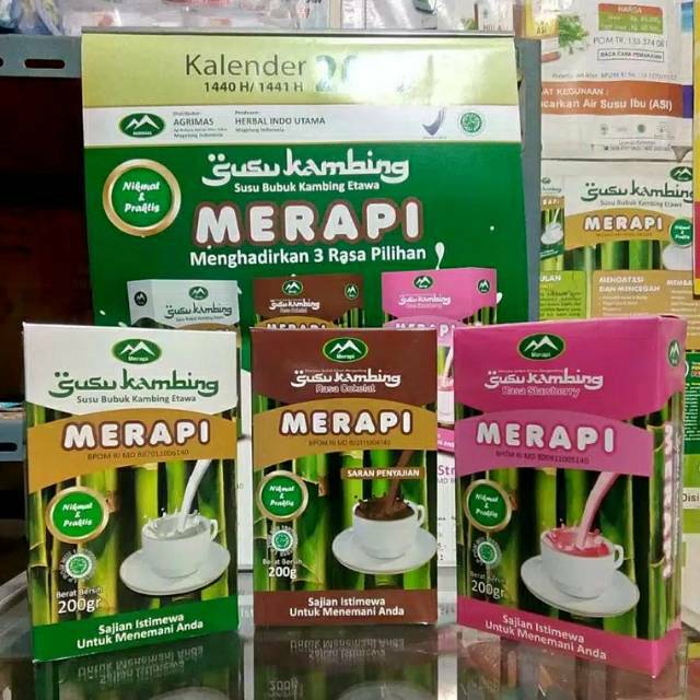 

Susu Kambing Etawa MERAPI rasa Original, Coklat, Strobery Susu Kambing Murni ( izin BPOM )