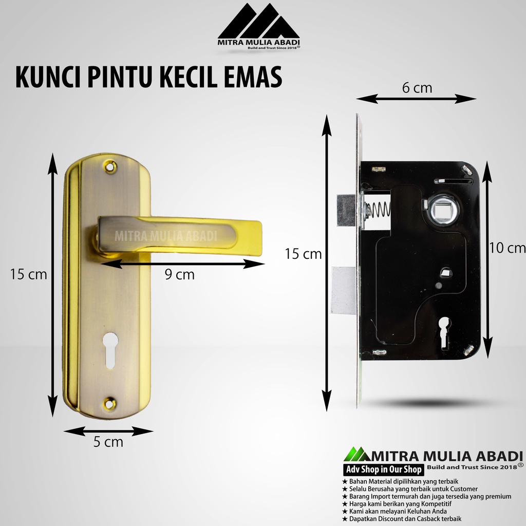 Kunci Gagang Handle Pintu Top i-Series EMAS