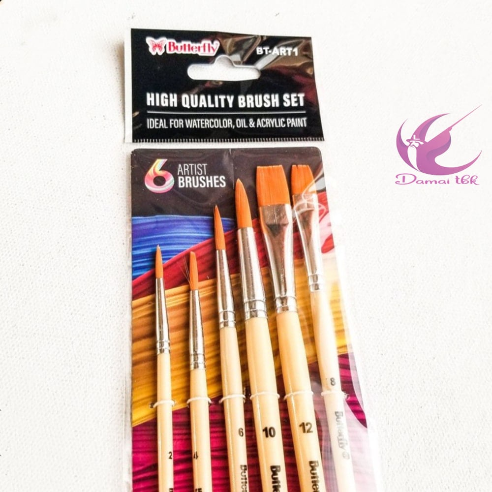 

Kuas Lukis Butterfly set 6pcs BT-ART1 Paint Brush