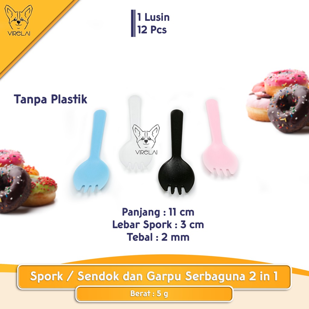 Sendok model garpu untuk buah dan kue Spork