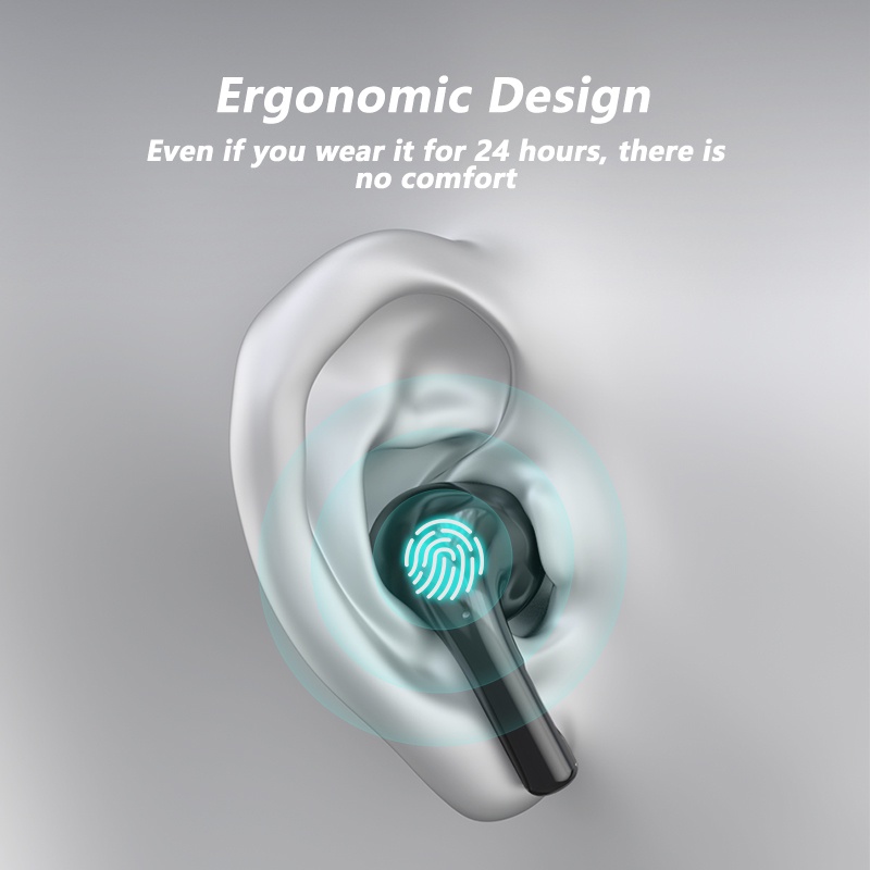 【BT003】Fxing Pro 12 Earphone Bluetooth 5.1 Earphone Bluetooth dengan Mikrofon Ganda Headset Touch Control Earbud