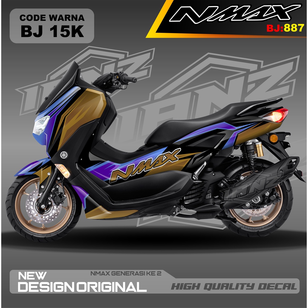 DECAL STICKER NMAX FULL BLOK BODY MOTOR / DECAL FULL BODY NMAX / DECAL STIKER FULL BODY NMAX / STIKER DECAL NMAX TERBARU