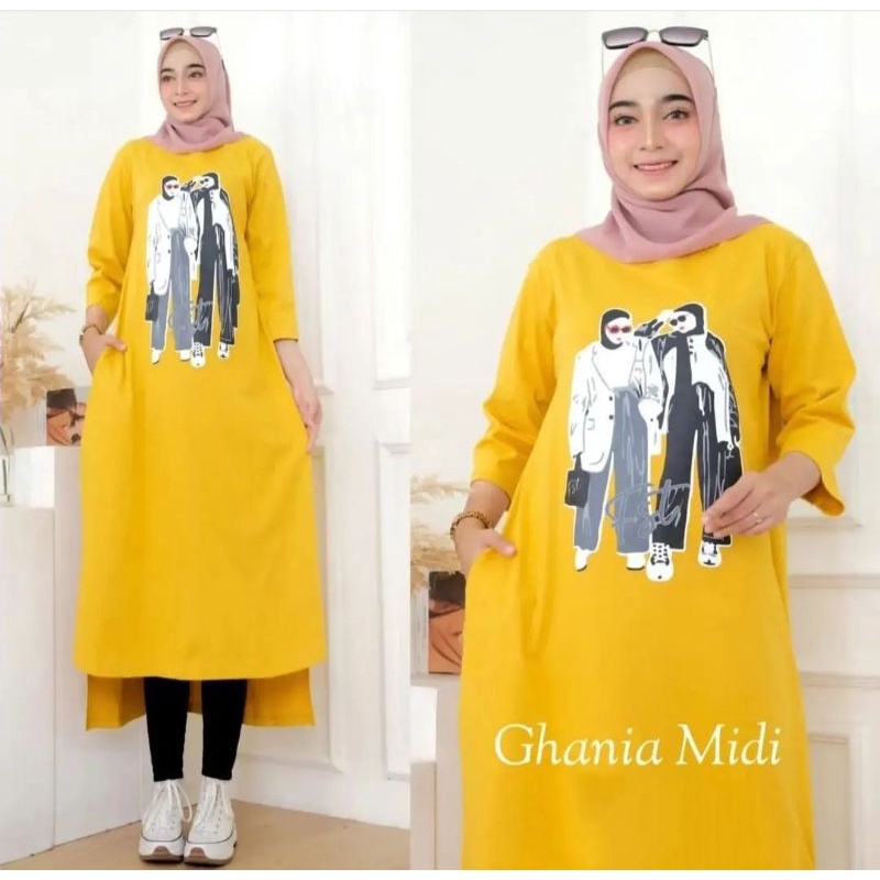 Soraya MIDI dress bahan combed 24s / tunik combed / dress terbaru 2022 / baju muslim wanita kekinian 2022