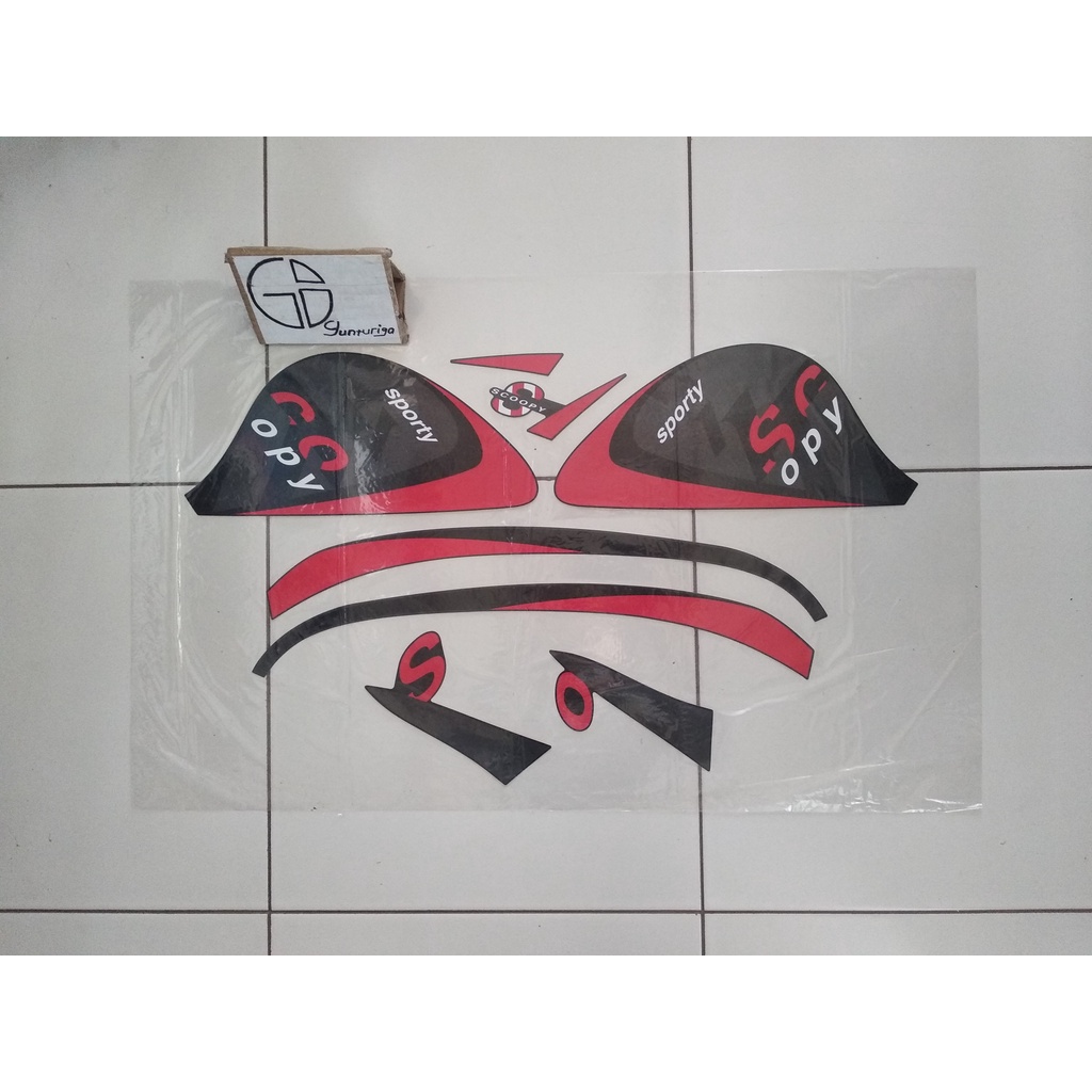 Striping Sticker Lis Honda Scoopy Sporty 2021 2022 Hitam