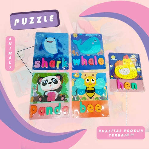 Mainan Anak Edukasi Puzzle/ Mainan Anak Edukatif Puzzle Mini/ Puzzle Kayu/ Puzzle Bentuk Transportasi/ Puzzle Bentuk Hewan 721D