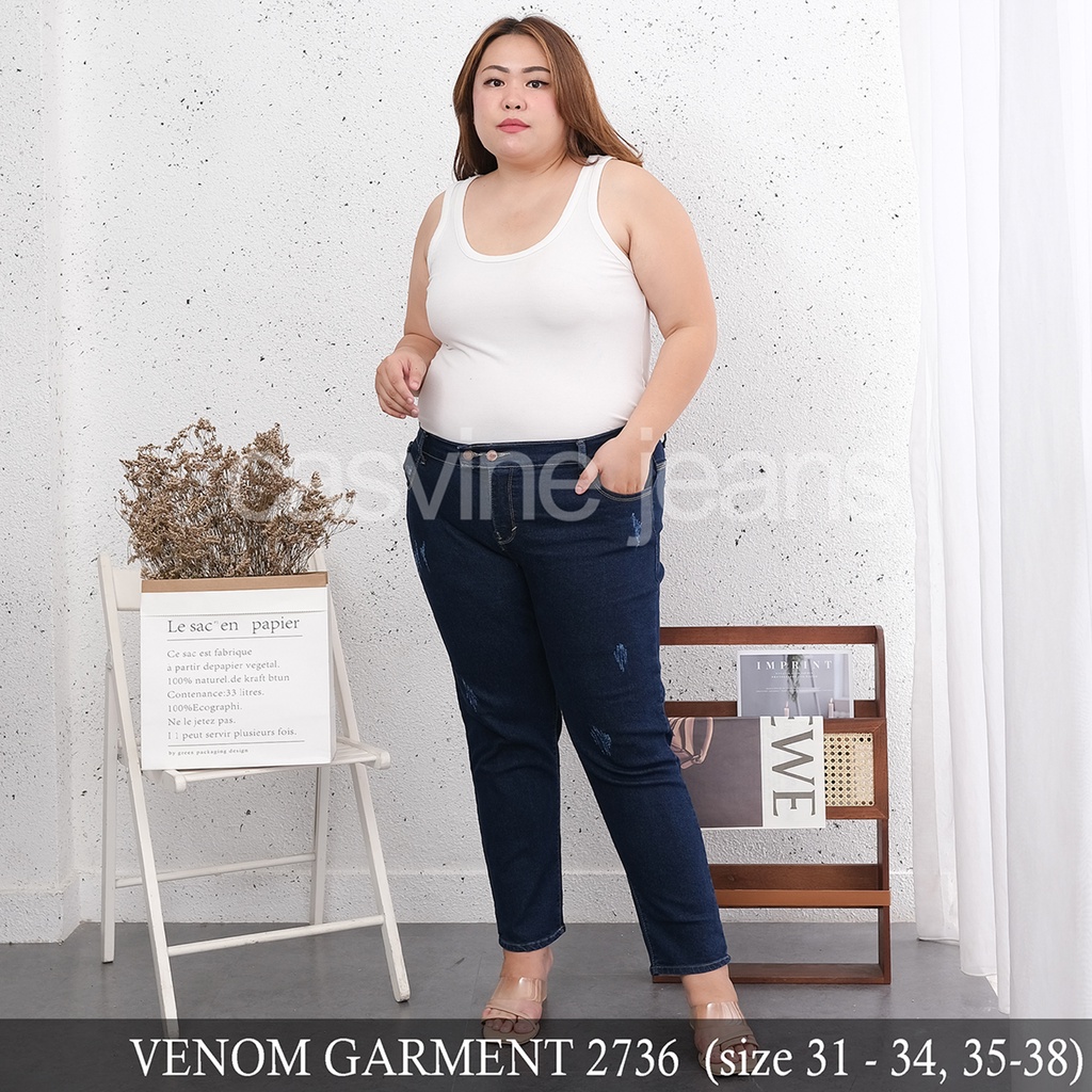 CASVINEJEANS | Celana Jeans Wanita Garmen Venom 2736 Extra Bigsize Jumbo Stretch Softjeans Mom Jeans