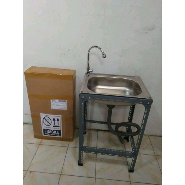 wastafel portable 50x40/bak cuci piring paket lengkap siap pasang