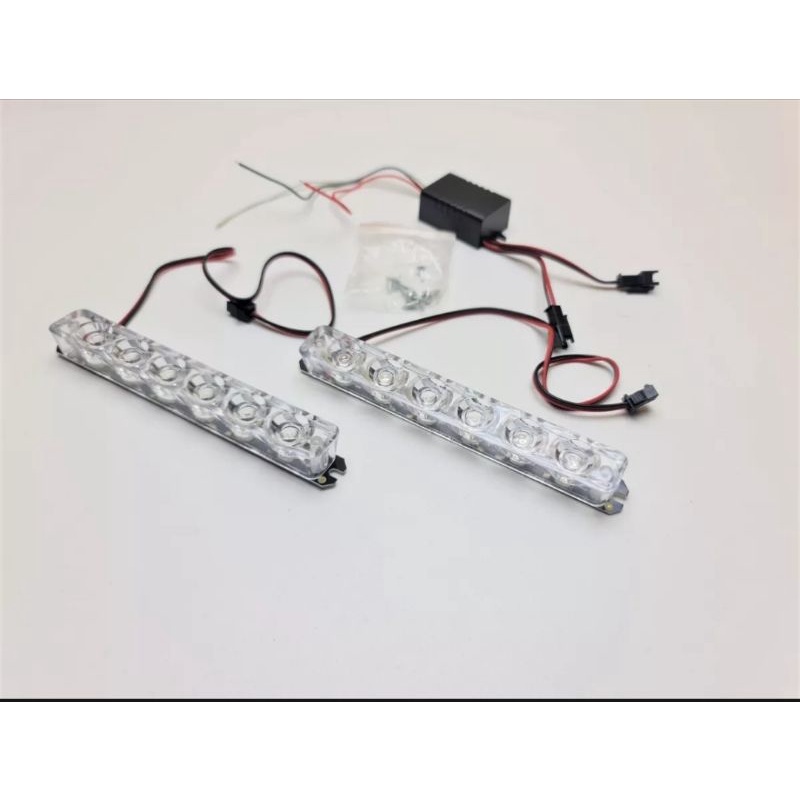 Lampu motor DRL kedip blitz LED 2 mode 4 5 6 mata blue universal motor