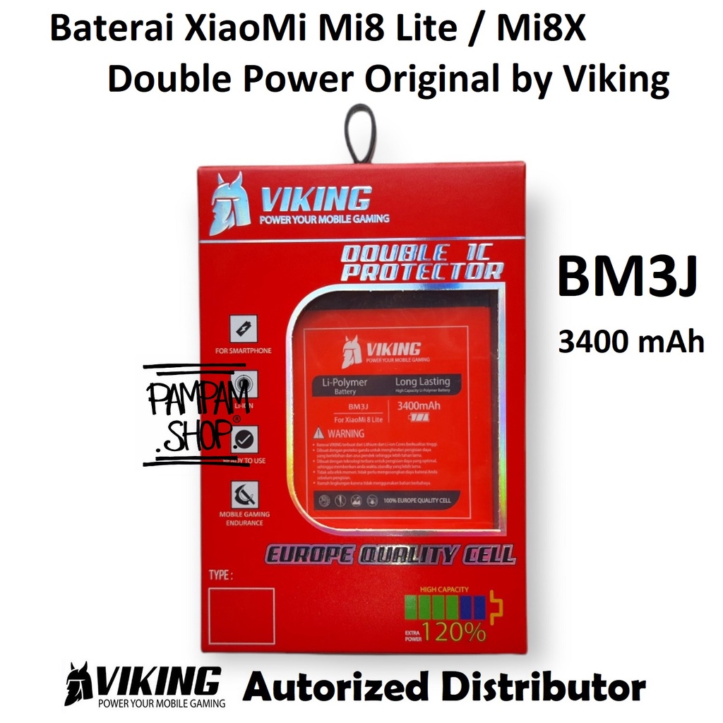 Baterai VIKING Double Power Original XiaoMi Mi8 Lite Mi8X Mi 8X 8 BM3J Ori Batre Batrai HP BM 3J Ori