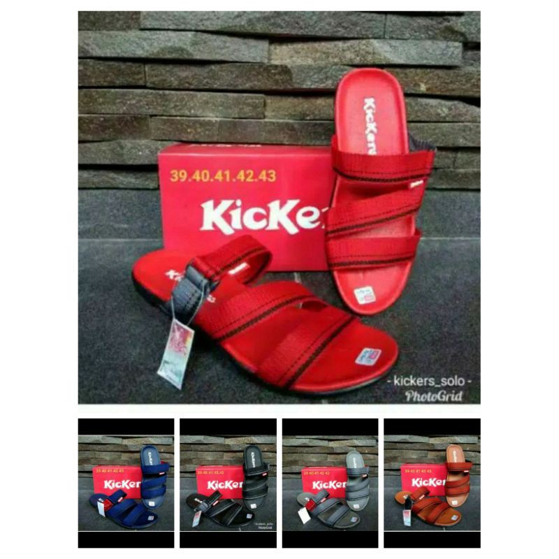 Sendal Sandal Slide Selop Flat Kickers Cowok Cewek Remaja Dewasa Trendy Elegan Indoor Outdoor Murah