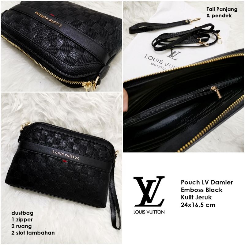 Pouch, Clutch cowok list LV emboss