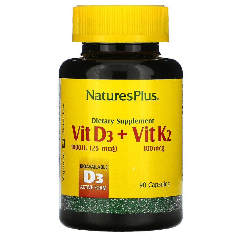Natures Plus Vitamin D3 K2 NATURE'S Plus, 90 Veg Caps