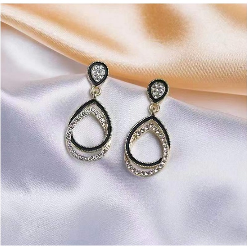 Anting Tusuk Gantung Bahan Sterling silver 925 Desain Geometri Gaya retro / Elegan Untuk Wanita