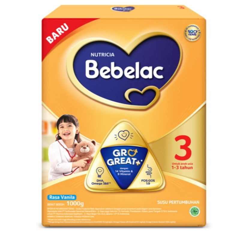 Bebelac 3 Susu Pertumbuhan Anak 1-3 Tahun 1Kg / Vanilla / Madu