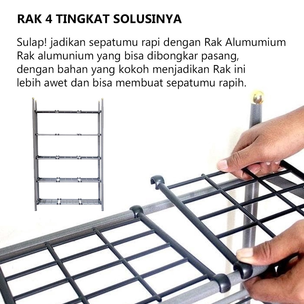 Rak Sepatu Serbaguna portable / Tempat penyimpanan Sepatu sandal Storage Organizer 4 Susun