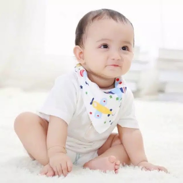 SLABER SEGITIGA BAYI / BAHAN KATUN / BAYI BIB / CELEMEK MAKAN BAYI