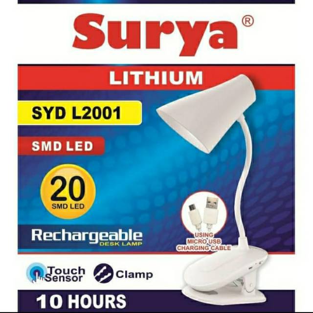 Lampu Belajar Cas Merek Surya SYD L2001 Murah Grosir