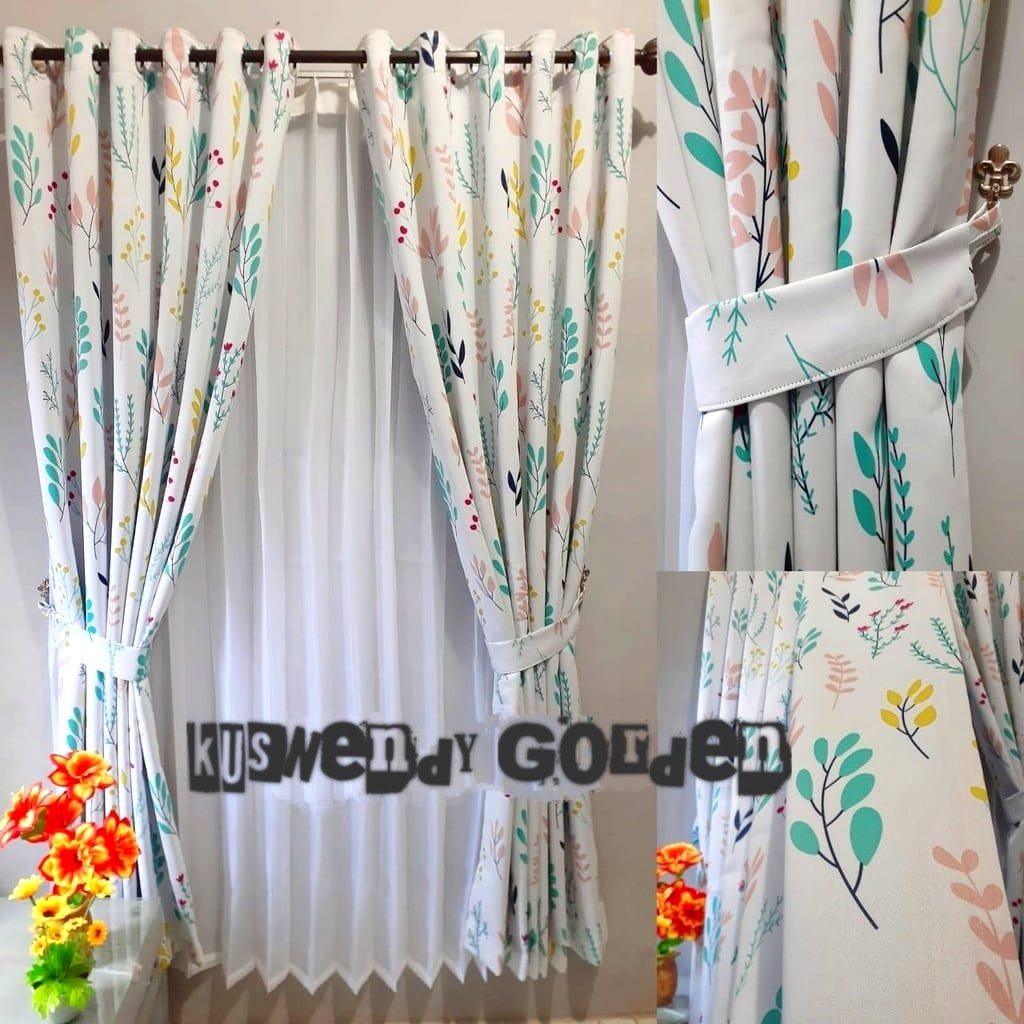 Gorden Blackout Motif 150 x 275 cm Tinggi 2.75 meter Hordeng Jendela Pintu Tirai Minimalis