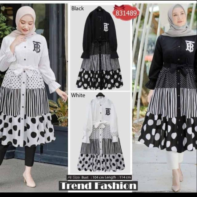 Blouse panjang hijab tali pinggang
