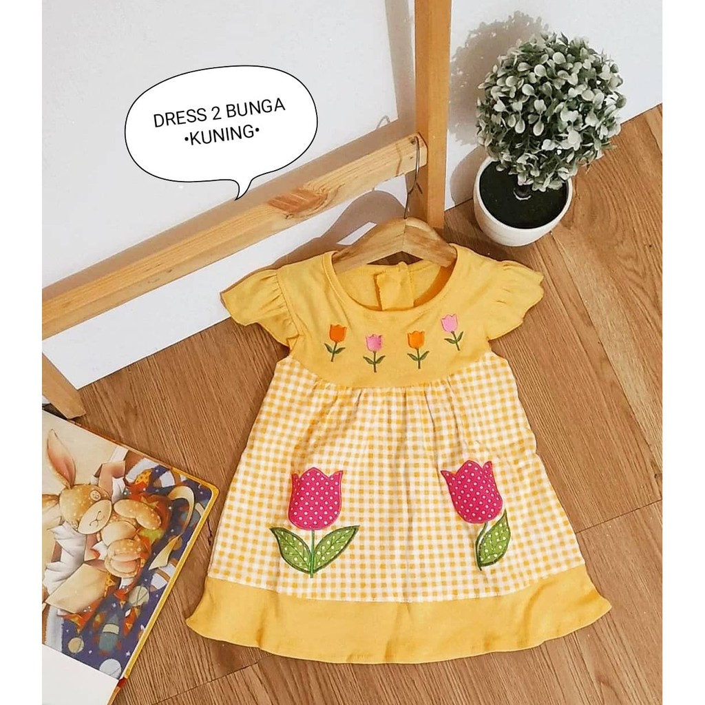 Dress Anak Perempuan Bunga 1 Ukuran Estimasi Usia 2-9 Bulan / Dress Bayi