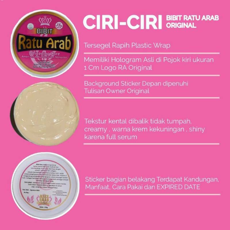 BIBIT RATU ARAB ORIGINAL| BIBIT RATU ARAB ASLI| LOTION PEMUTIH BPOM