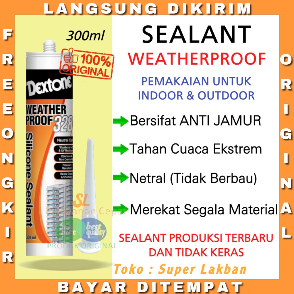 Lem Kaca Besi Silicone Sealant Weatherproof Tahan Air Dan SInar UV