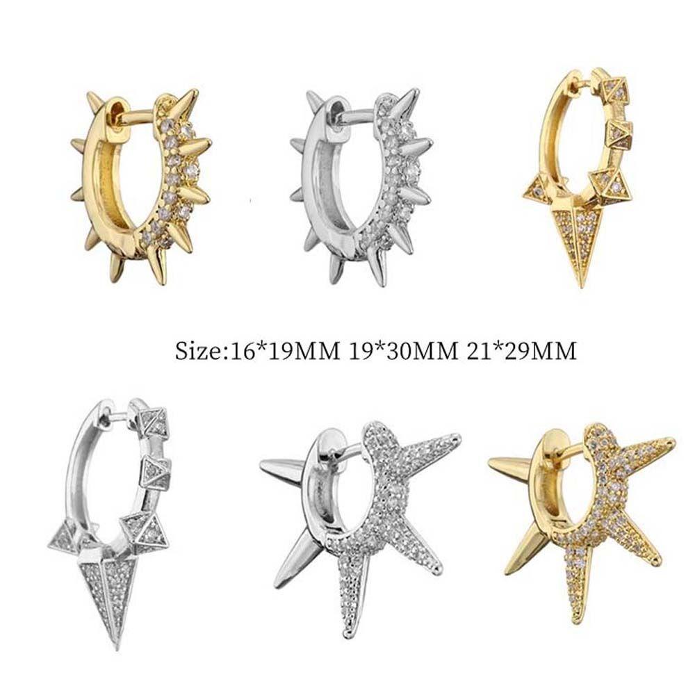 Mxbeauty Anting Hoop Pria Fashion Gadis Hadiah Gaya Hip Hop Punk Rock Stud Earrings