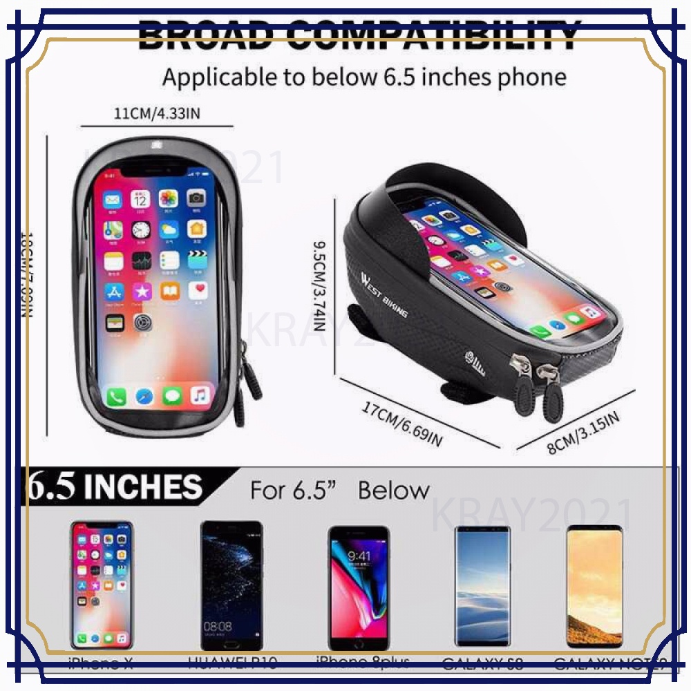 Tas Sepeda Waterproof Smartphone 6.5 Inch