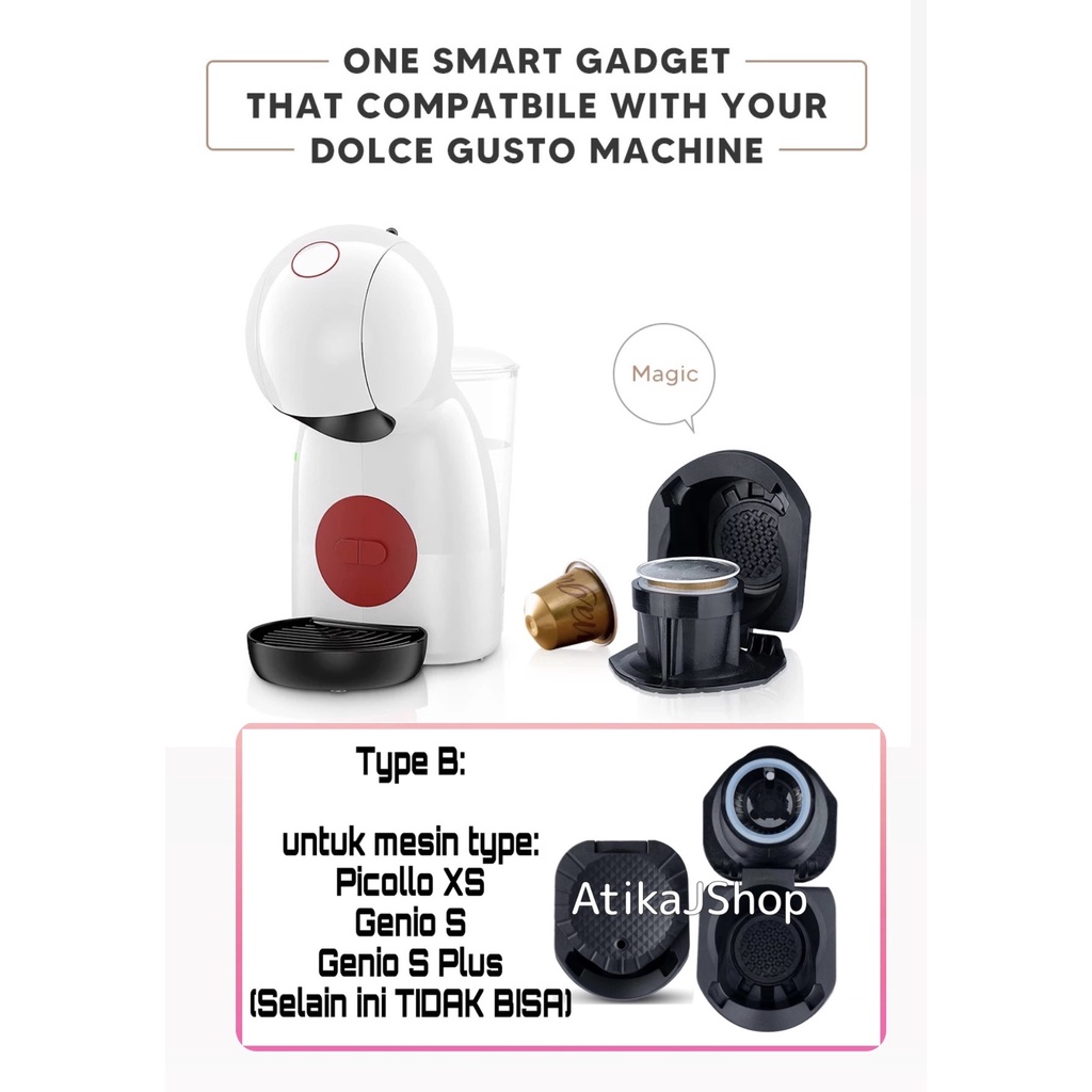 Dolce Gusto Converter Adapter Untuk Pakai Kapsul Nespresso di Mesin Dolce Gusto