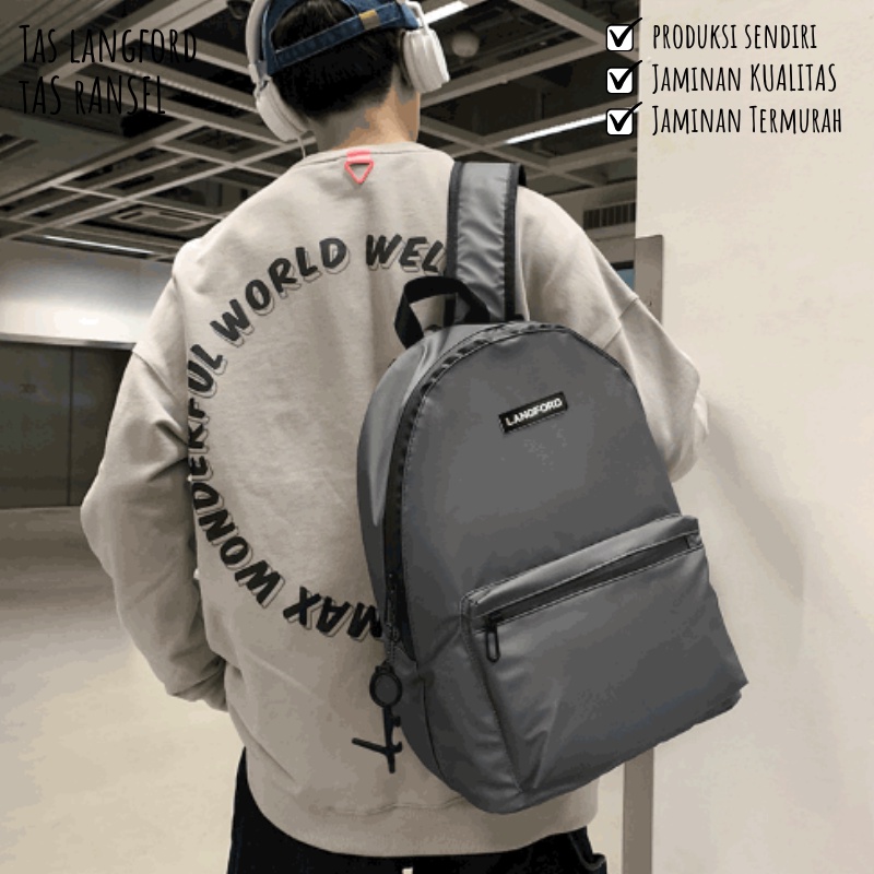 Tas Ransel Sekolah - Tas Remaja Dewasa Multifungsi Backpack Stylish Punggung Bahu Model Korea Kekinian Terbaru Murah Bagus Besar Laptop Import Lokal Original Simple Elegan Casual Pria Wanita Perempuan Cewek Cowok