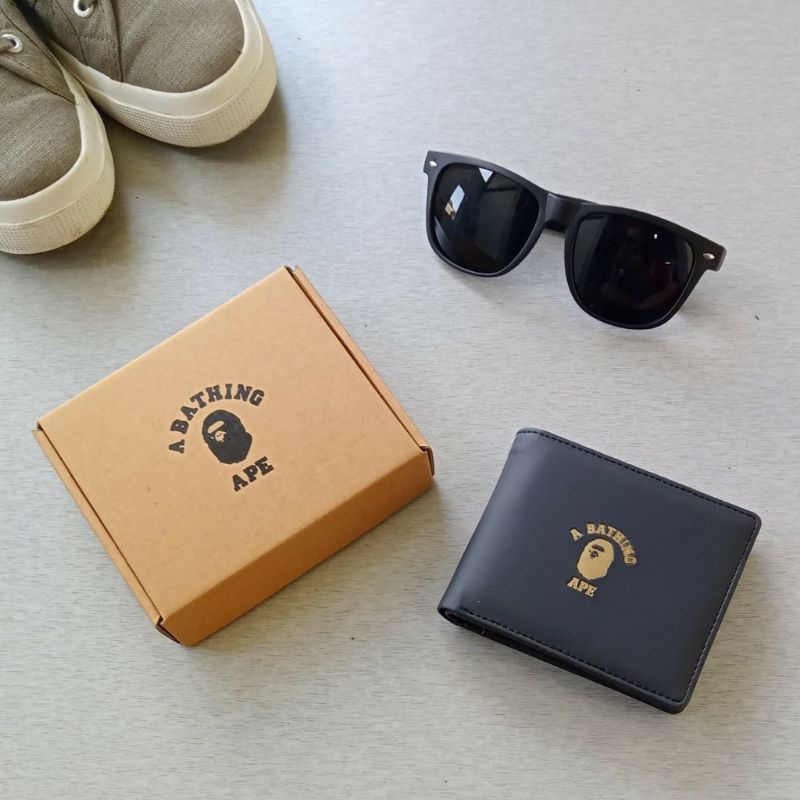 Wallet  Bape A Bathing Ape Leather Black Premium import